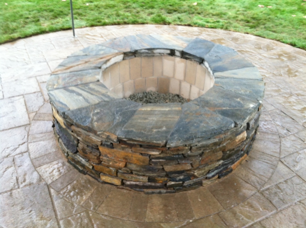custom built fire pit and patio chicopee ma